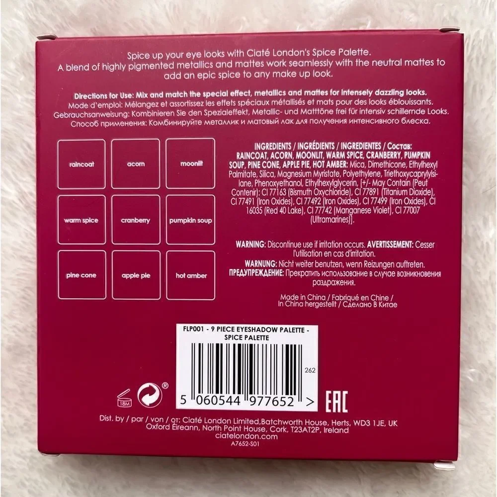 NIB Ciate London Spice Fall Palette 9 Pan Eyeshadow Palette